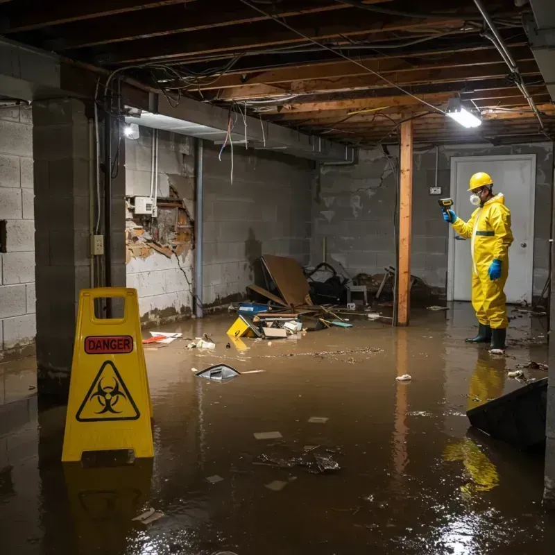 Flooded Basement Electrical Hazard in Portage, PA Property